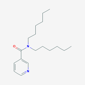 molecular formula C18H30N2O B14270788 Nicotinamide, N,N-dihexyl- CAS No. 155887-89-1