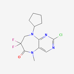 2-Chloro-9-cyclopentyl-7,7-difluoro-5-methyl-8,9-dihydro-5H-pyrimido[4,5-B][1,4]diazepin-6(7H)-one