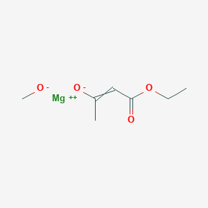 molecular formula C7H12MgO4 B14270843 magnesium;4-ethoxy-4-oxobut-2-en-2-olate;methanolate CAS No. 158193-94-3