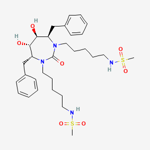 molecular formula C31H48N4O7S2 B14270890 N-(5-((4R,5S,6S,7R)-4,7-Dibenzyl-5,6-dihydroxy-3-(5-methanesulfonylamino-pentyl)-2-oxo-perhydro-1,3-diazepin-1-yl)-pentyl)-methanesulfonamide CAS No. 167826-26-8