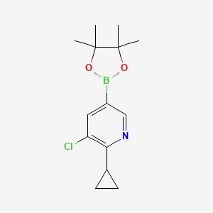 molecular formula C14H19BClNO2 B1427091 3-Chloro-2-cyclopropyl-5-(4,4,5,5-tetramethyl-1,3,2-dioxaborolan-2-YL)pyridine CAS No. 1355067-20-7
