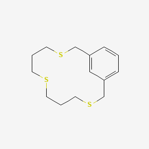 molecular formula C14H20S3 B14270943 3,7,11-Trithiabicyclo[11.3.1]heptadeca-1(17),13,15-triene CAS No. 135611-03-9