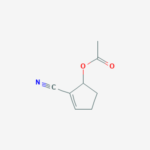 molecular formula C8H9NO2 B14270946 1-Cyclopentene-1-carbonitrile, 5-(acetyloxy)- CAS No. 130251-98-8