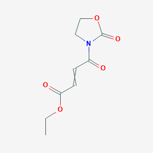 molecular formula C9H11NO5 B14271106 Ethyl 4-oxo-4-(2-oxo-1,3-oxazolidin-3-yl)but-2-enoate CAS No. 138710-30-2