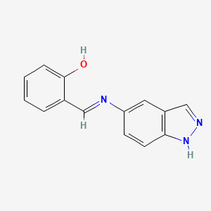 molecular formula C14H11N3O B14271121 Phenol, 2-[(1H-indazol-5-ylimino)methyl]- CAS No. 166821-66-5