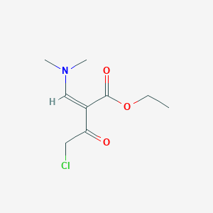 molecular formula C9H14ClNO3 B1427114 4-Chloro-2-dimethylaminomethylene-3-oxo-butyric acid ethyl ester CAS No. 1246616-68-1