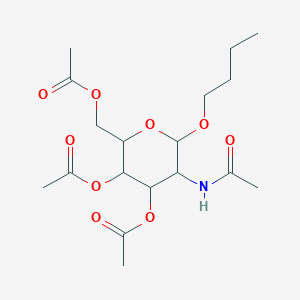 molecular formula C18H29NO9 B142712 (5-Acetamido-3,4-diacetyloxy-6-butoxyoxan-2-yl)methyl acetate CAS No. 155197-37-8