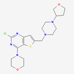 4-(2-Chloro-6-((4-(tetrahydrofuran-3-yl)piperazin-1-yl)methyl)thieno[3,2-d]pyrimidin-4-yl)morpholine