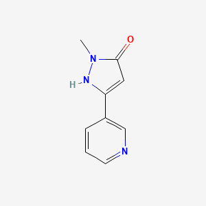 molecular formula C9H9N3O B1427125 1H-Pyrazol-5-ol, 1-methyl-3-(3-pyridinyl)- CAS No. 169261-13-6