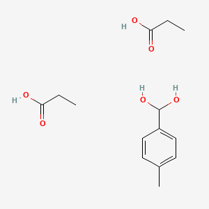 molecular formula C14H22O6 B14271267 Propanoic acid--(4-methylphenyl)methanediol (2/1) CAS No. 157928-55-7