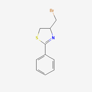 molecular formula C10H10BrNS B14271385 Thiazole, 4-(bromomethyl)-4,5-dihydro-2-phenyl- CAS No. 173417-56-6