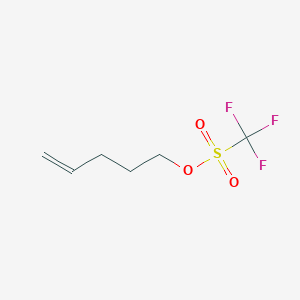 molecular formula C6H9F3O3S B14271421 Methanesulfonic acid, trifluoro-, 4-pentenyl ester CAS No. 127041-02-5