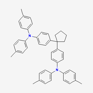 molecular formula C45H44N2 B14271490 N,N'-[Cyclopentane-1,1-diyldi(4,1-phenylene)]bis[4-methyl-N-(4-methylphenyl)aniline] CAS No. 141356-21-0