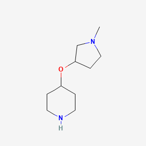 molecular formula C10H20N2O B1427155 4-[(1-Methylpyrrolidin-3-yl)oxy]piperidine CAS No. 1211575-84-6