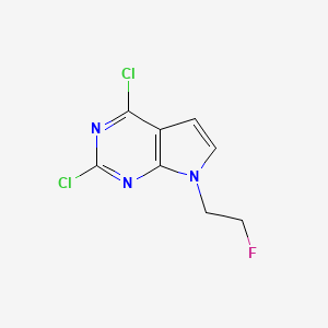 molecular formula C8H6Cl2FN3 B1427158 2,4-二氯-7-(2-氟乙基)-7H-吡咯并[2,3-d]嘧啶 CAS No. 1220517-99-6