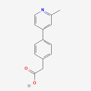 molecular formula C14H13NO2 B1427165 [4-(2-Methyl-pyridin-4-yl)-phenyl]-acetic acid CAS No. 1243245-69-3