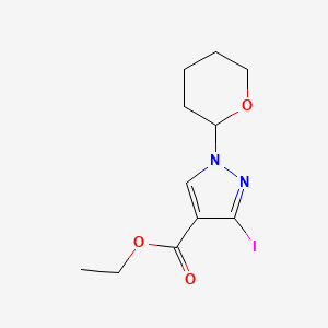 molecular formula C11H15IN2O3 B1427167 ethyl 3-iodo-1-(tetrahydro-2H-pyran-2-yl)-1H-pyrazole-4-carboxylate CAS No. 1190060-37-7