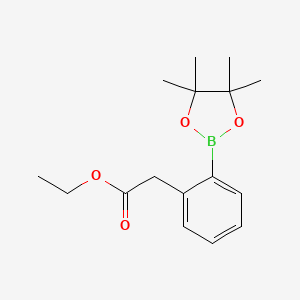 molecular formula C16H23BO4 B1427168 Ethyl 2-(2-(4,4,5,5-tetramethyl-1,3,2-dioxaborolan-2-YL)phenyl)acetate CAS No. 1228690-72-9