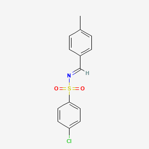 molecular formula C14H12ClNO2S B1427170 4-chloro-N-[(4-methylphenyl)methylidene]benzene-1-sulfonamide CAS No. 468080-03-7