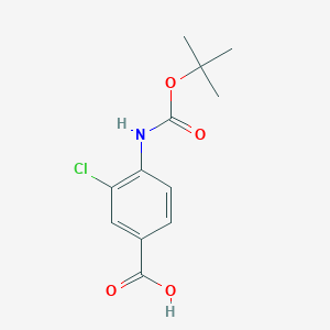 molecular formula C12H14ClNO4 B1427178 4-((Tert-butoxycarbonyl)amino)-3-chlorobenzoic acid CAS No. 1340354-00-8