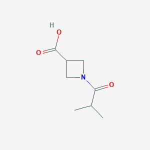 molecular formula C8H13NO3 B1427197 1-(2-甲基丙酰基)氮杂环丁烷-3-羧酸 CAS No. 1229627-19-3