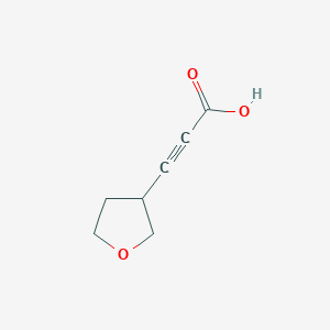 molecular formula C7H8O3 B1427211 3-(Oxolan-3-yl)prop-2-ynoic acid CAS No. 1343209-77-7