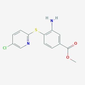 molecular formula C13H11ClN2O2S B1427217 Methyl 3-amino-4-[(5-chloropyridin-2-yl)sulfanyl]benzoate CAS No. 1379272-52-2
