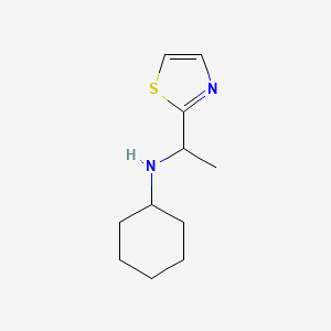 molecular formula C11H18N2S B1427221 N-[1-(1,3-thiazol-2-yl)ethyl]cyclohexanamine CAS No. 1342420-13-6