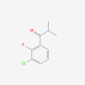 molecular formula C10H10ClFO B1427225 1-(3-Chloro-2-fluorophenyl)-2-methylpropan-1-one CAS No. 1341641-88-0