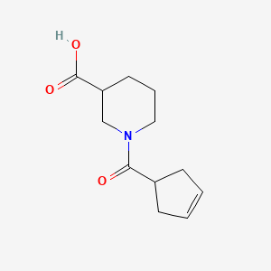 molecular formula C12H17NO3 B1427227 1-(环戊-3-烯-1-羰基)哌啶-3-羧酸 CAS No. 1340390-73-9