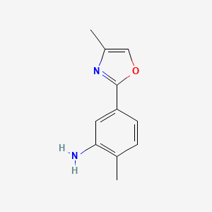 molecular formula C11H12N2O B1427231 2-甲基-5-(4-甲基-1,3-噁唑-2-基)苯胺 CAS No. 1339913-38-0