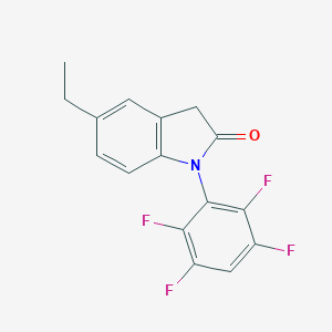 molecular formula C16H11F4NO B142724 N-(2,3,5,6-tetrafluorophenyl)-5-ethyloxindole CAS No. 220991-61-7