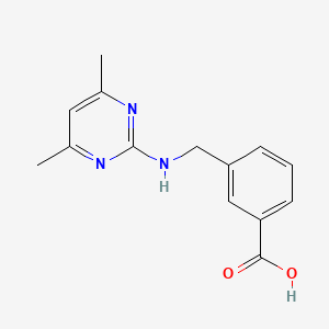 molecular formula C14H15N3O2 B1427243 3-{[(4,6-Dimethylpyrimidin-2-yl)amino]methyl}benzoic acid CAS No. 1184598-04-6
