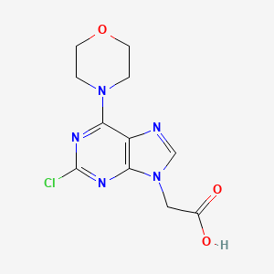 molecular formula C11H12ClN5O3 B1427269 (2-Chloro-6-morpholin-4-yl-9H-purin-9-yl)acetic acid CAS No. 1374408-06-6