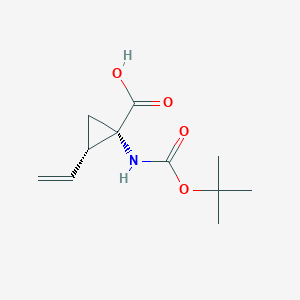 molecular formula C11H17NO4 B1427278 (1S,2S)-1-[(tert-Butoxycarbonyl)amino]-2-ethenylcyclopropane-1-carboxylic acid CAS No. 259221-77-7