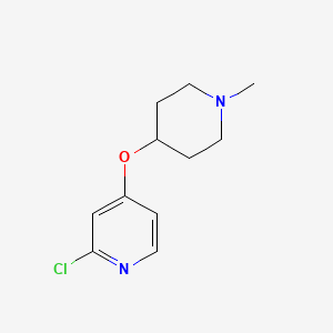 molecular formula C11H15ClN2O B1427286 2-氯-4-[(1-甲基哌啶-4-基)氧基]吡啶 CAS No. 1341372-05-1