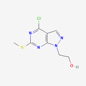 molecular formula C8H9ClN4OS B1427290 2-(4-Chloro-6-(methylthio)-1H-pyrazolo-[3,4-d]pyrimidin-1-yl)ethanol CAS No. 1220517-89-4