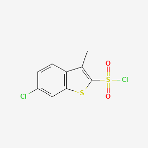 molecular formula C9H6Cl2O2S2 B1427305 6-氯-3-甲基-1-苯并噻吩-2-磺酰氯 CAS No. 752135-37-8