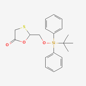 molecular formula C20H24O3SSi B14273105 1,3-Oxathiolan-5-one, 2-[[[(1,1-dimethylethyl)diphenylsilyl]oxy]methyl]- CAS No. 137125-19-0