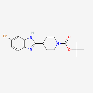molecular formula C17H22BrN3O2 B1427312 4-(5-Bromo-1H-benzoimidazol-2-yl)-piperidine-1-carboxylic acid tert-butyl ester CAS No. 1350355-80-4