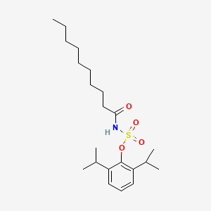 molecular formula C22H37NO4S B14273133 Sulfamic acid, (1-oxodecyl)-, 2,6-bis(1-methylethyl)phenyl ester CAS No. 166518-65-6