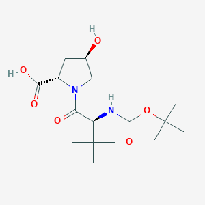 molecular formula C16H28N2O6 B1427321 L-Proline, N-[(1,1-dimethylethoxy)carbonyl]-3-methyl-L-valyl-4-hydroxy-, (4R)- CAS No. 630421-46-4
