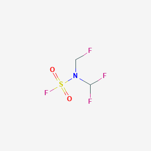 molecular formula C2H3F4NO2S B14273328 Sulfamoyl fluoride, (difluoromethyl)(fluoromethyl)- CAS No. 141577-88-0