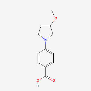 molecular formula C12H15NO3 B1427334 4-(3-Methoxypyrrolidin-1-yl)benzoic acid CAS No. 1699005-09-8
