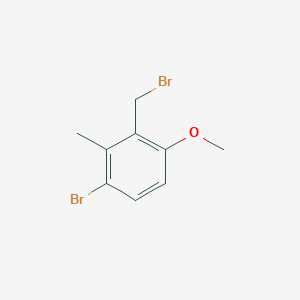 molecular formula C9H10Br2O B14273352 Benzene, 1-bromo-3-(bromomethyl)-4-methoxy-2-methyl- CAS No. 144241-88-3