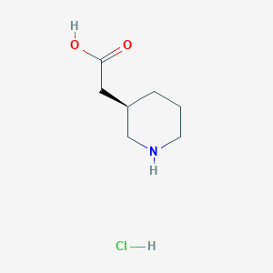 molecular formula C7H14ClNO2 B1427338 (R)-2-(Piperidin-3-yl)acetic acid hydrochloride CAS No. 1334509-89-5
