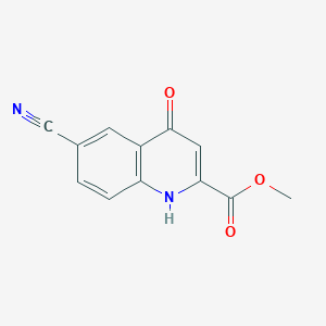 molecular formula C12H8N2O3 B1427352 6-氰基-4-羟基-喹啉-2-甲酸甲酯 CAS No. 1078130-59-2