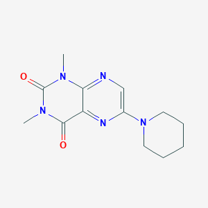 molecular formula C13H17N5O2 B14273549 1,3-Dimethyl-6-(1-piperidinyl)-2,4(1H,3H)-pteridinedione CAS No. 136120-53-1