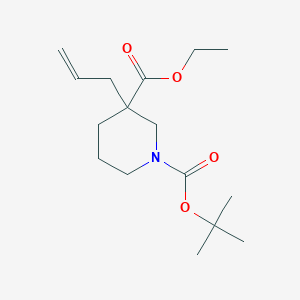 molecular formula C16H27NO4 B1427356 Ethyl 1-Boc-3-allylpiperidine-3-carboxylate CAS No. 374795-32-1