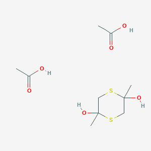 molecular formula C10H20O6S2 B14273653 Acetic acid;2,5-dimethyl-1,4-dithiane-2,5-diol CAS No. 126661-40-3